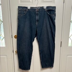 Nautica Men’s Relaxed Fit Blue Jeans.  52 x 32